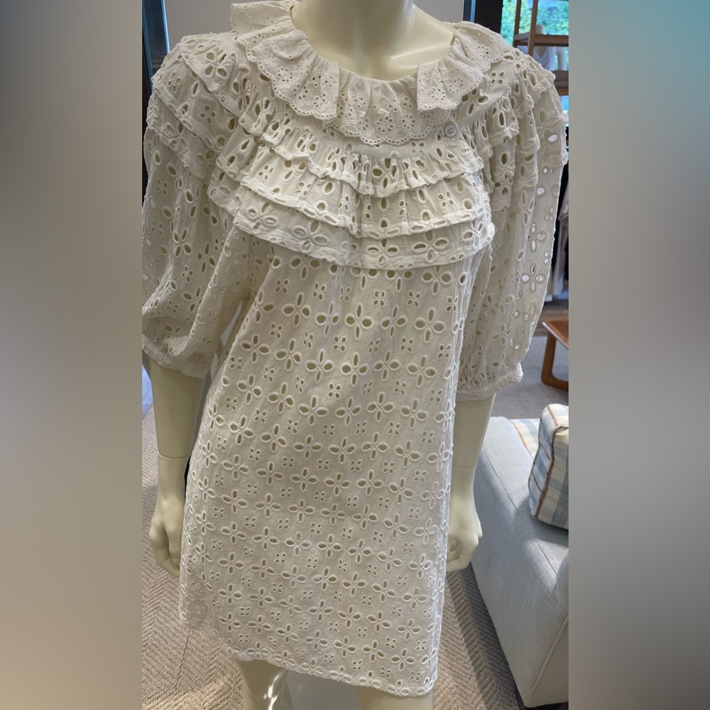 Cream eyelet coverup or dress